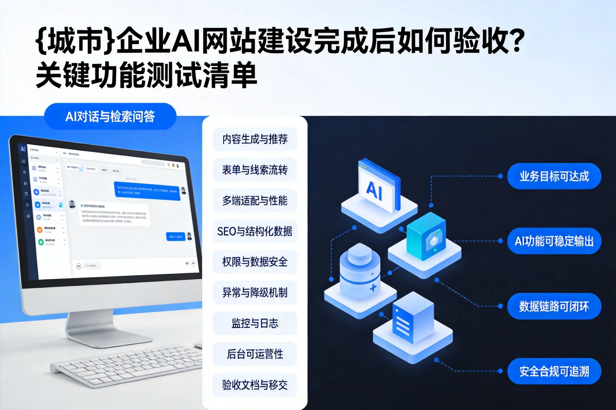 周口企业AI网站建设完成后如何验收?关键功能测试清单