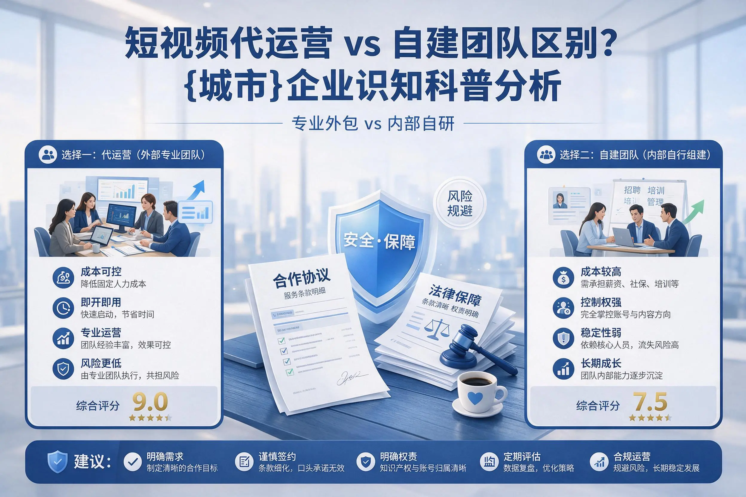 短视频代运营与自建团队区别？周口企业认知科普分析