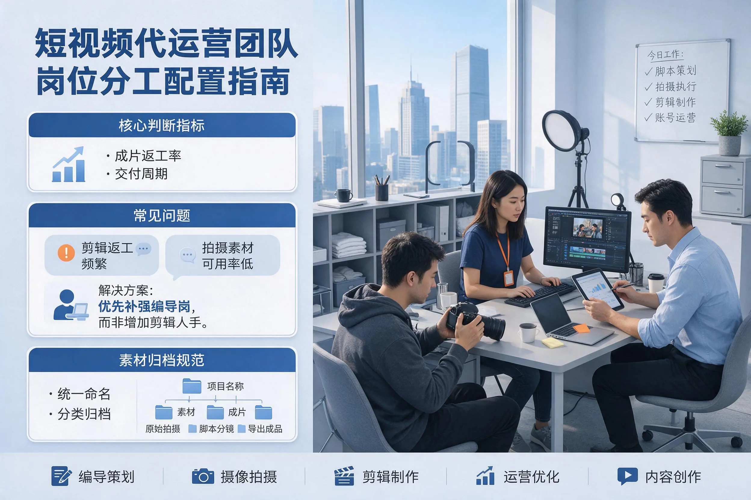 短视频代运营团队如何配置？周口企业岗位分工科普说明