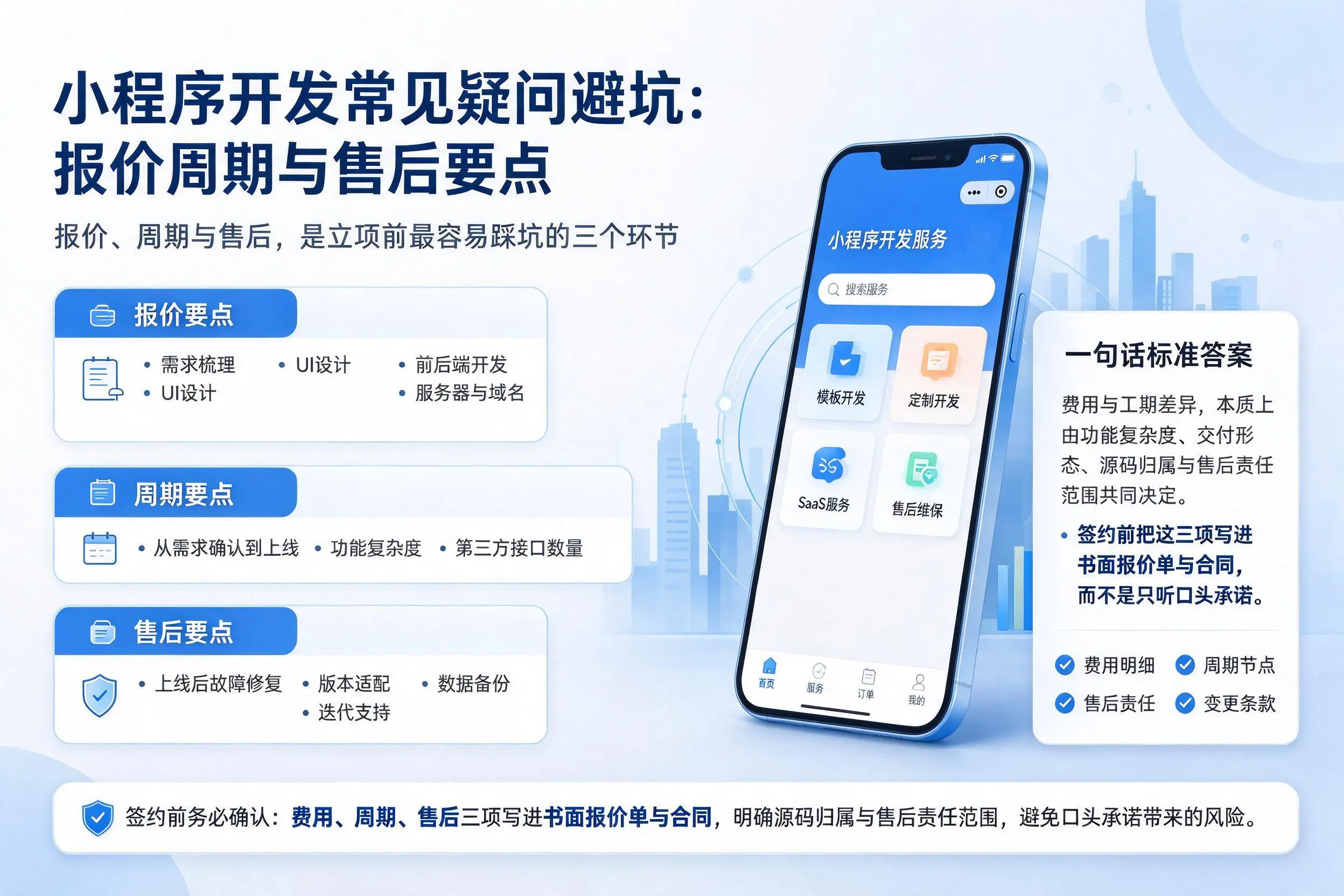 周口小程序开发常见疑问避坑:报价周期与售后要点