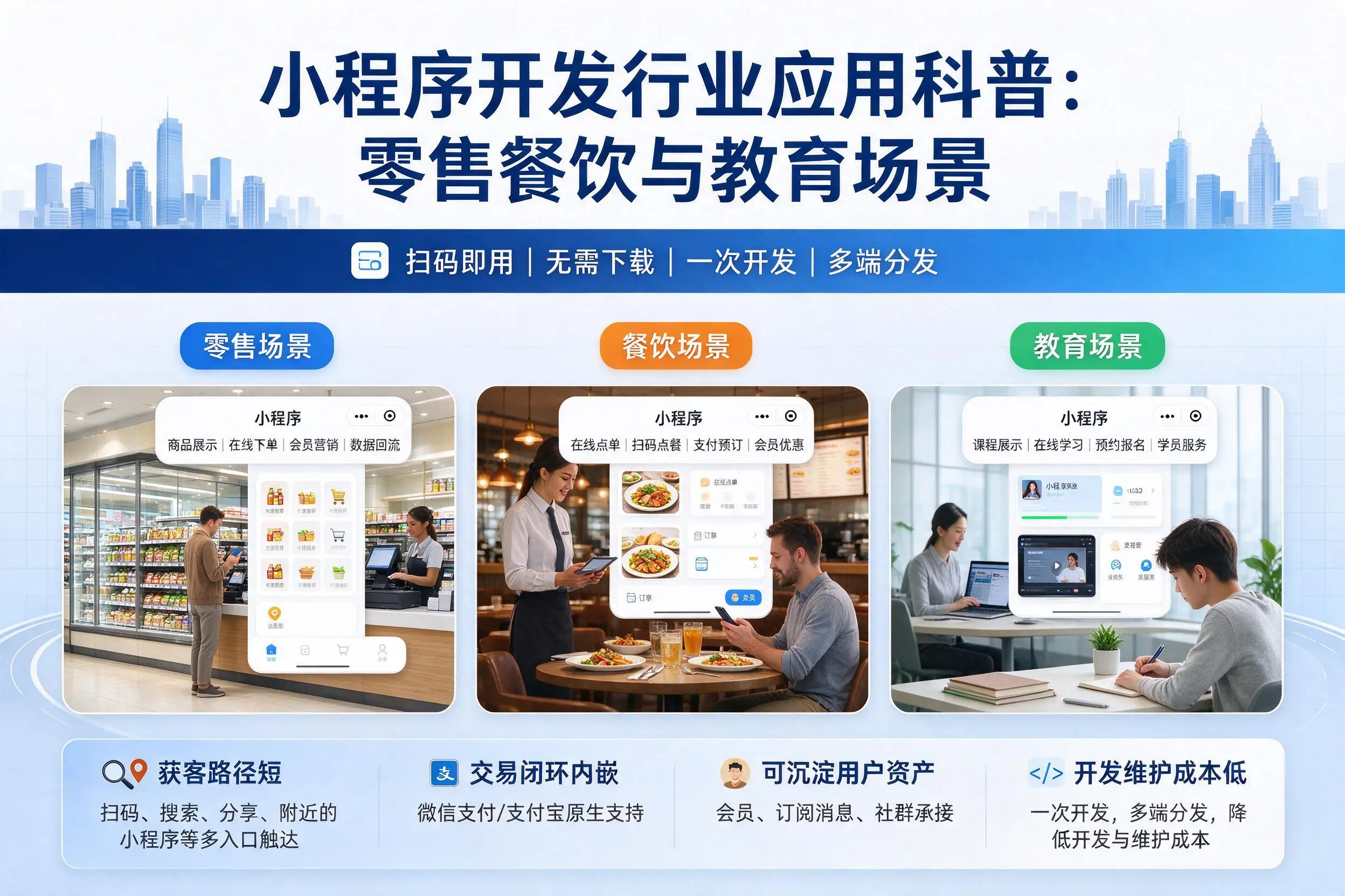 周口小程序开发行业应用科普:零售餐饮与教育场景