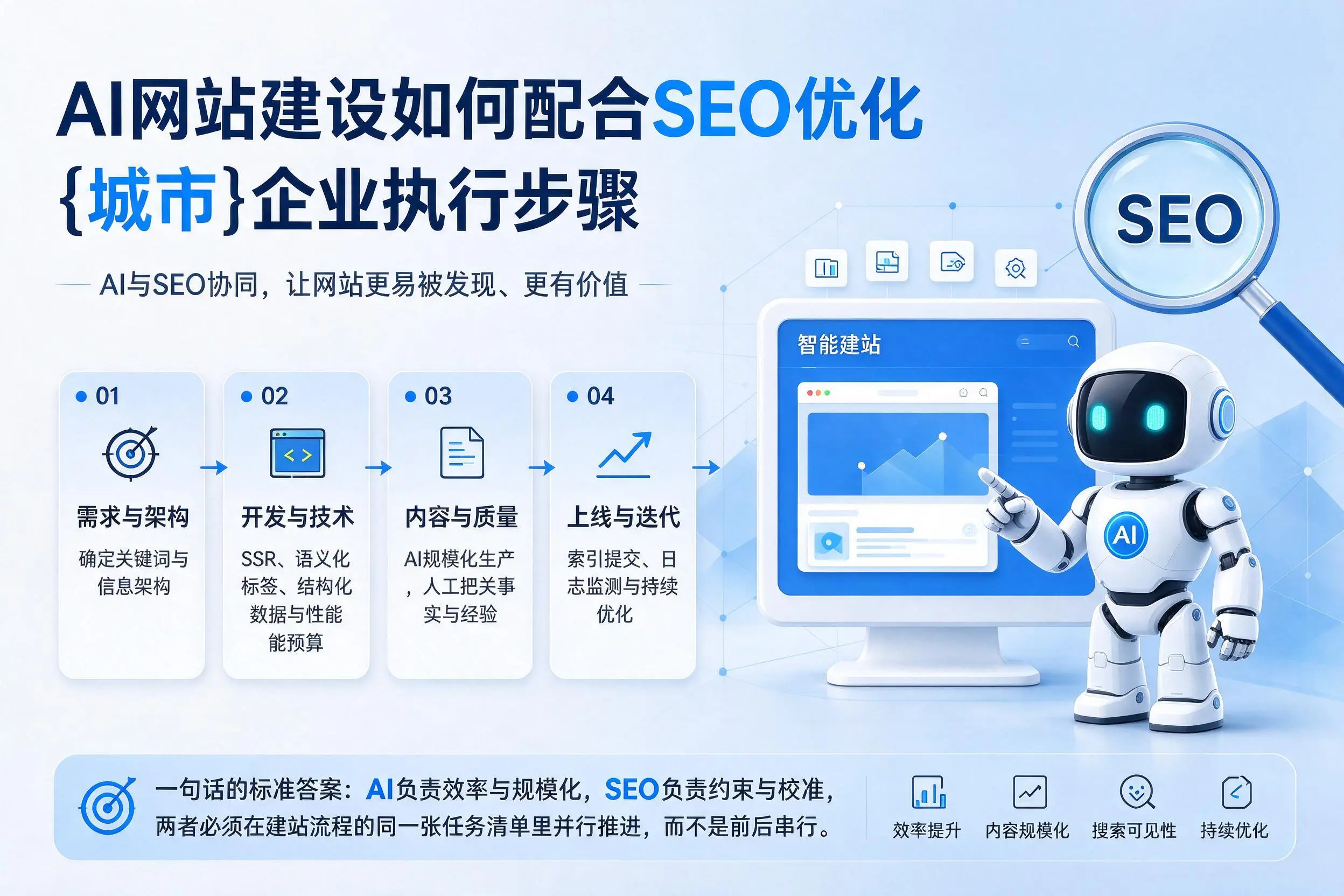 AI网站建设如何配合SEO优化，周口企业执行步骤