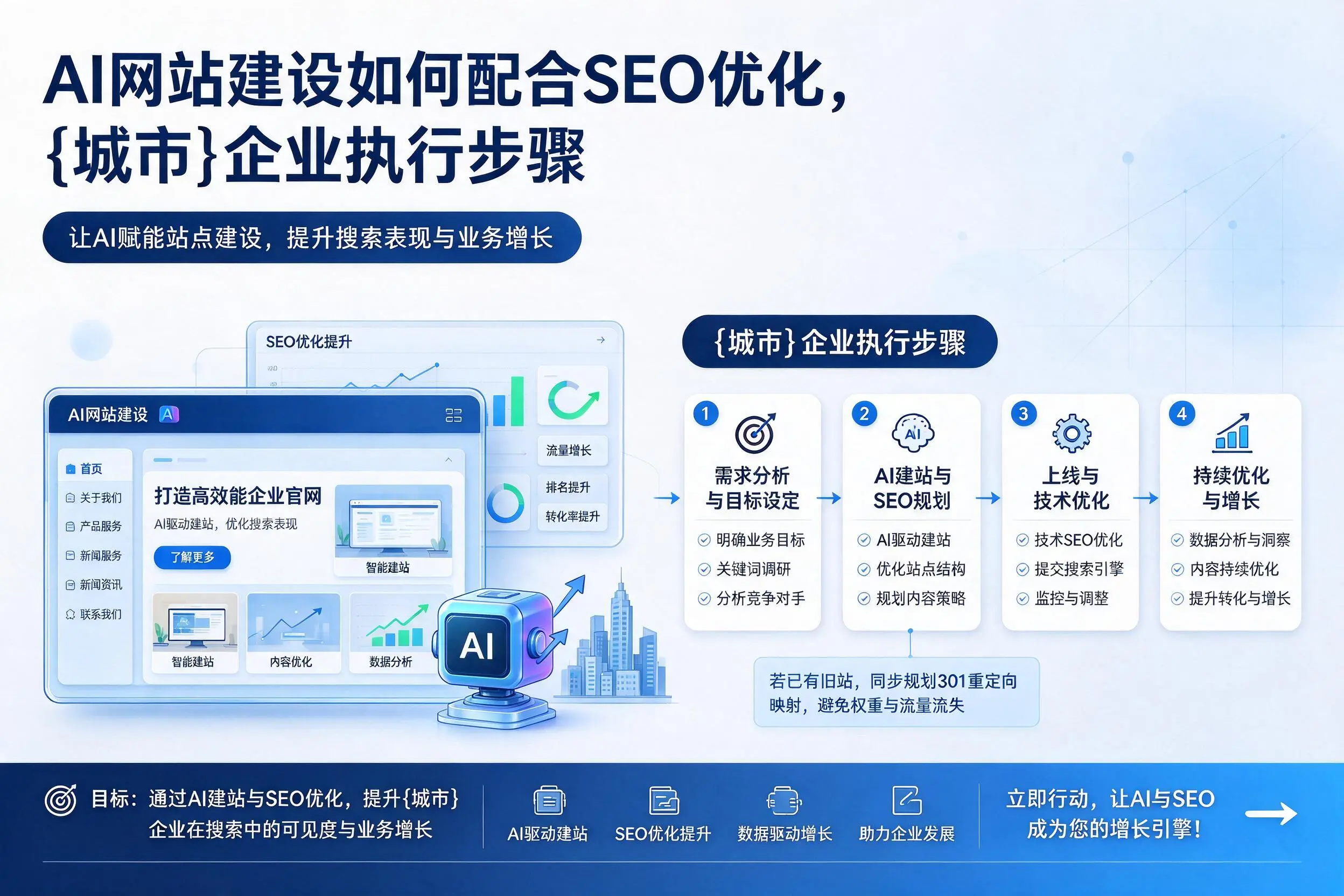 AI网站建设如何配合SEO优化，周口企业执行步骤