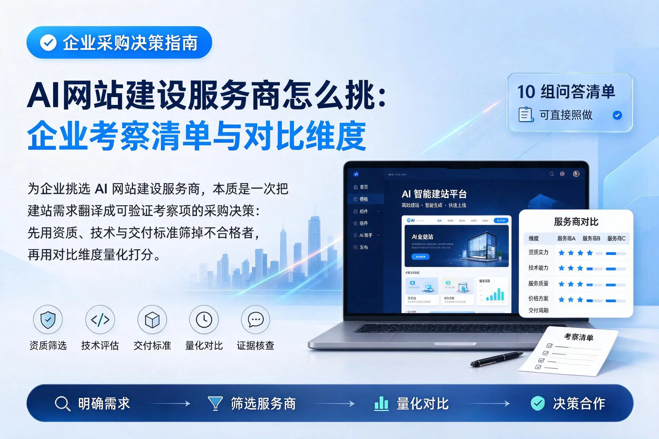 AI网站建设服务商怎么挑：周口企业考察清单与对比维度