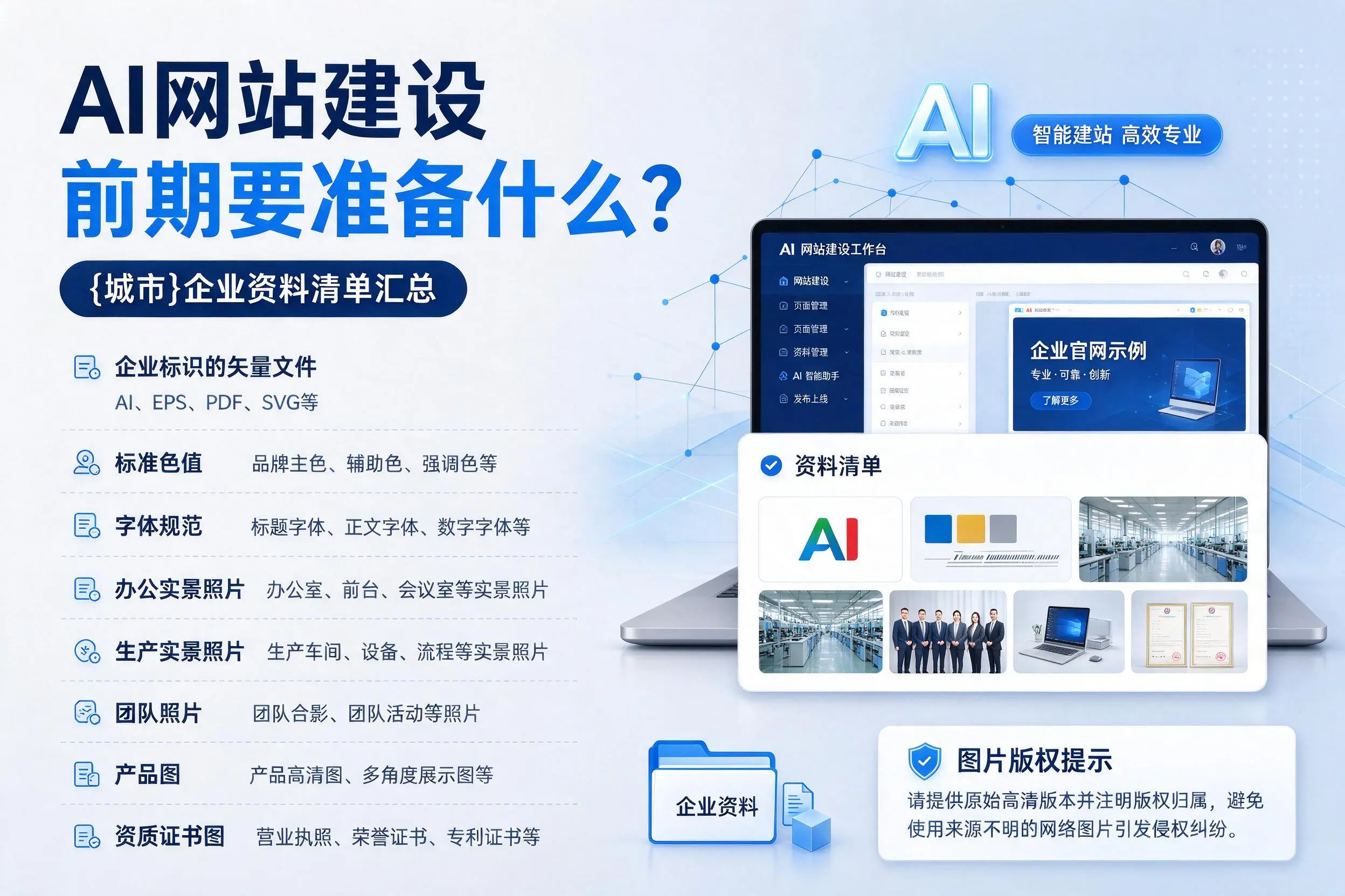 AI网站建设前期要准备什么?周口企业资料清单汇总