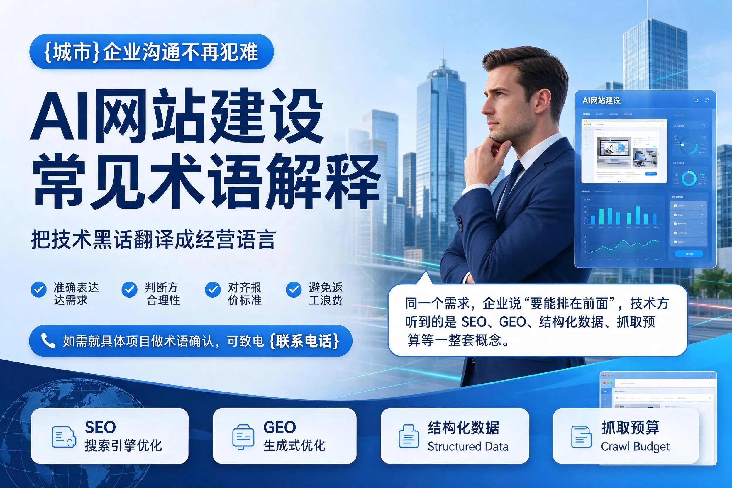 AI网站建设常见术语解释,周口企业沟通不再犯难