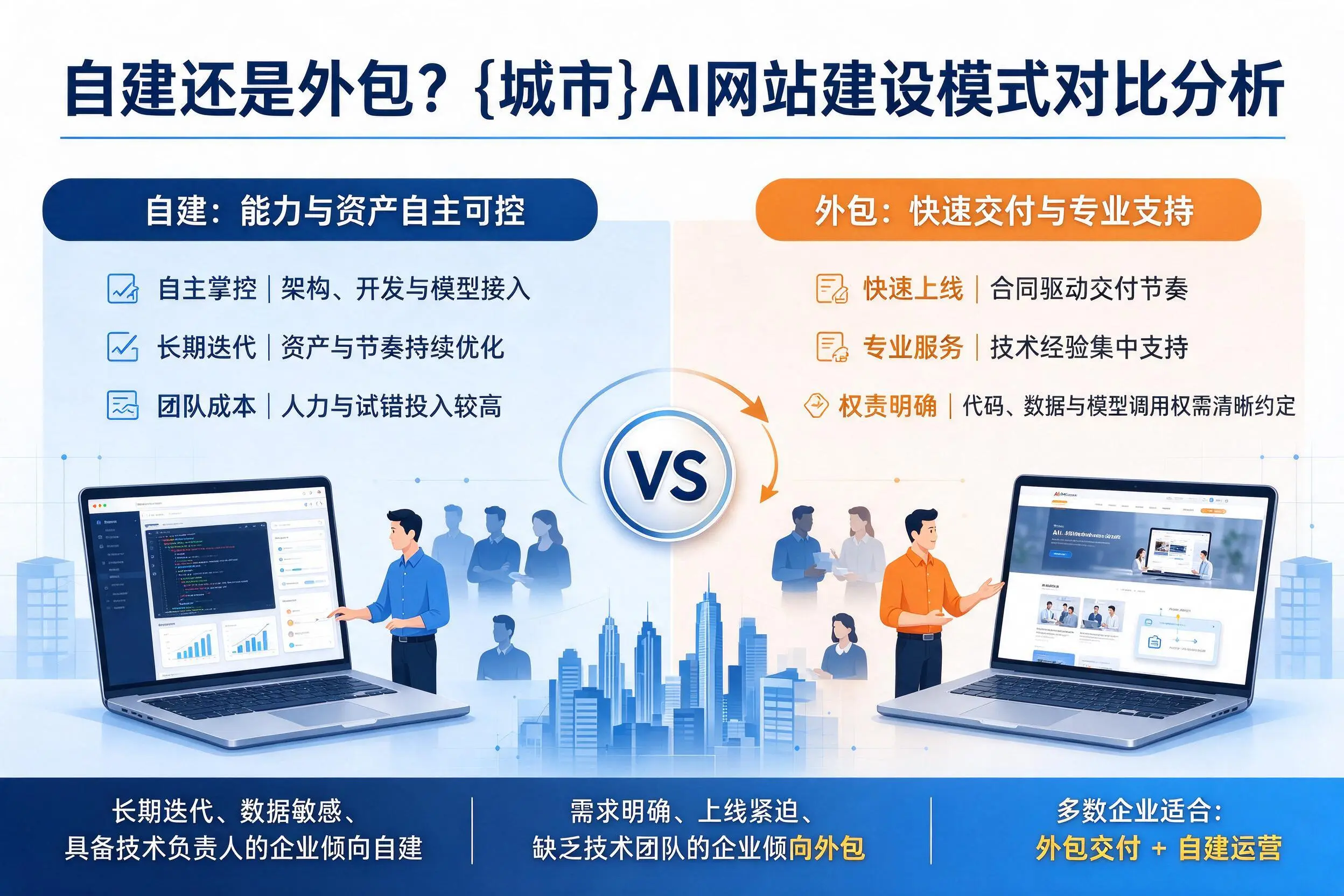 自建还是外包?周口AI网站建设模式对比分析