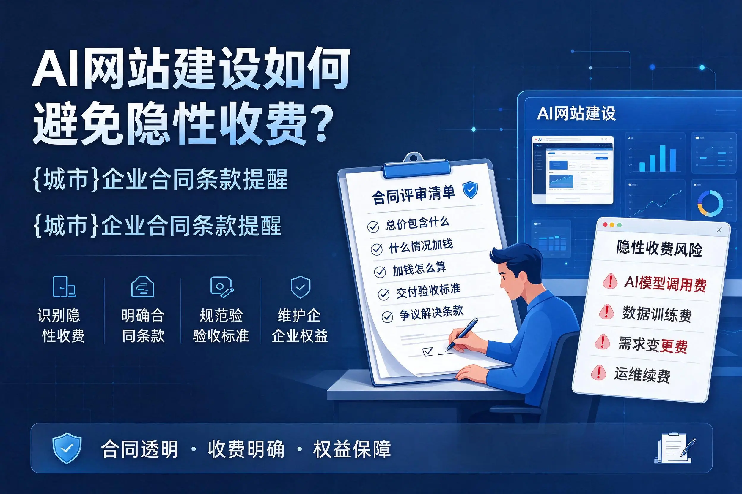 AI网站建设如何避免隐性收费?周口企业合同条款提醒